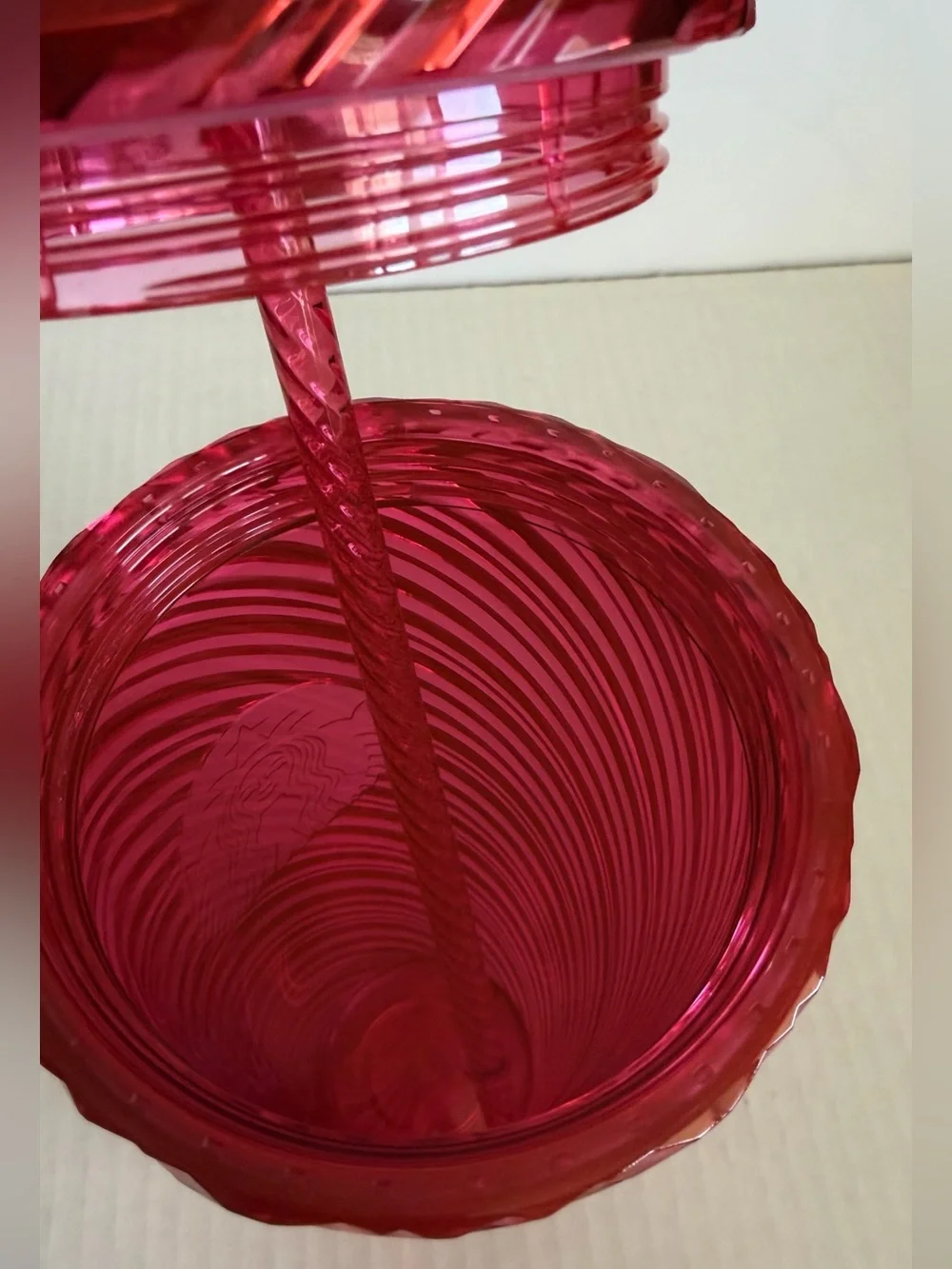 Starbucks Red Swirl Reusable Tumbler with Straw